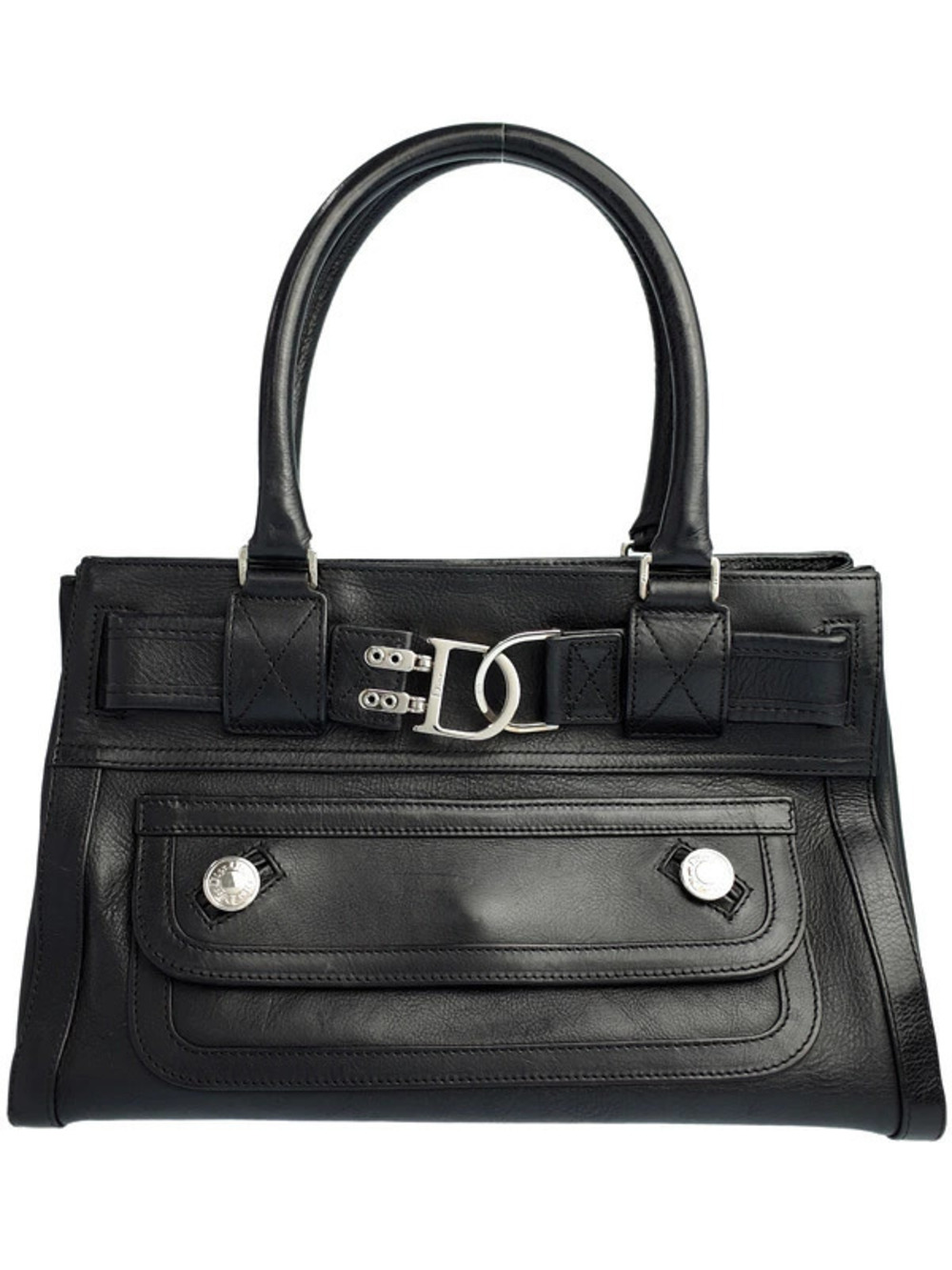 Christian Dior Black Leather Flight Bag John Galliano era